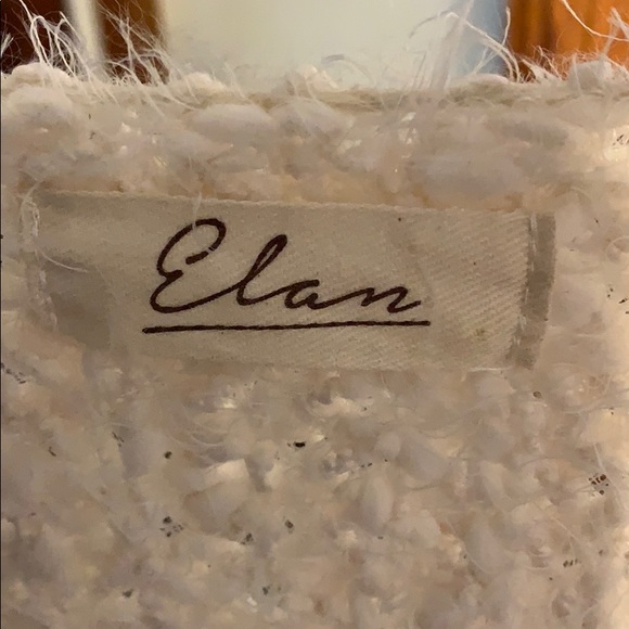 Elan cream super soft fringe trim sweater - Picture 3 of 4